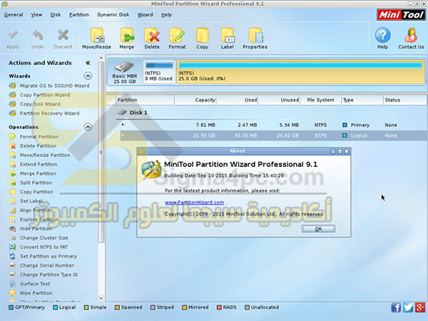 Minitool Partition Wizard Professional 9.1
