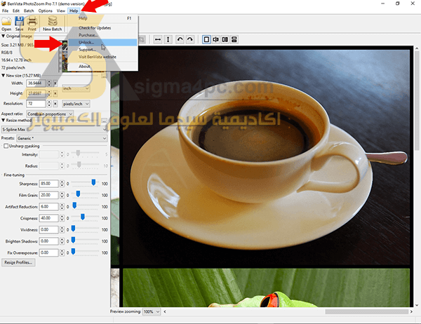 برنامج تكبير حجم الصورة دون التأثير على جودتها PhotoZoom Pro كامل