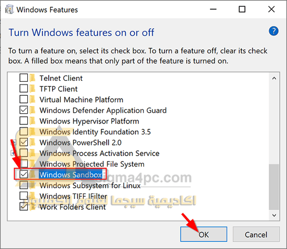 طريقة تشغيل Windows Sandbox في ويندوز 10 لاختبار البرامج والألعاب
